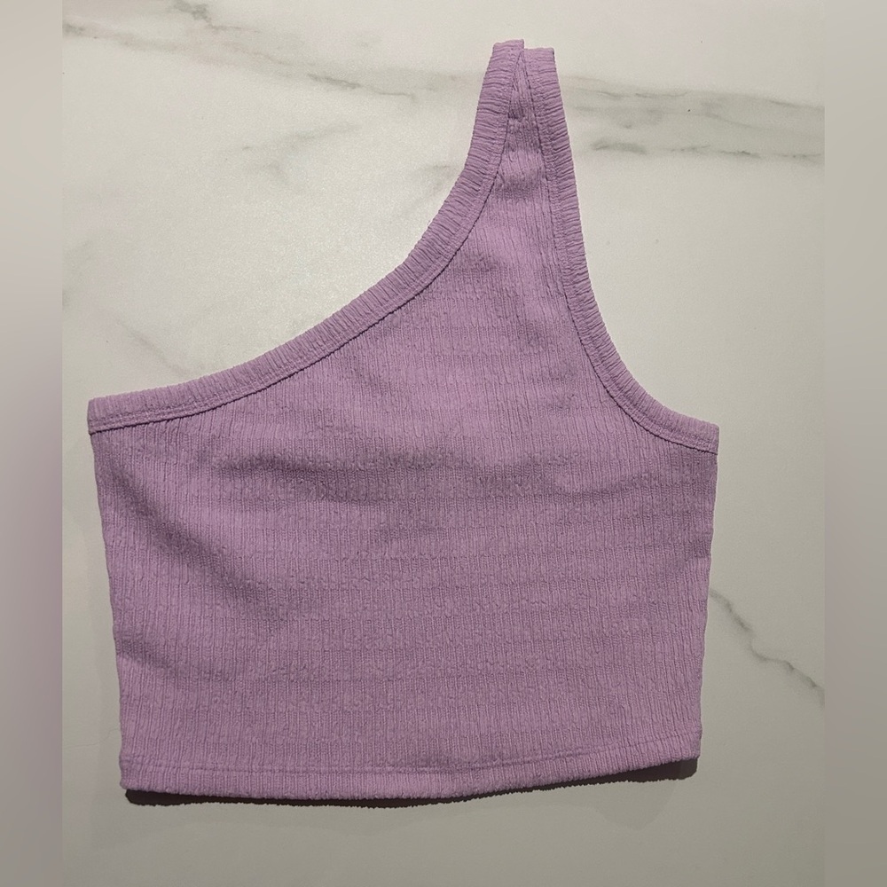American Eagle Outfitters Lilac Asymmetrical Crop Top